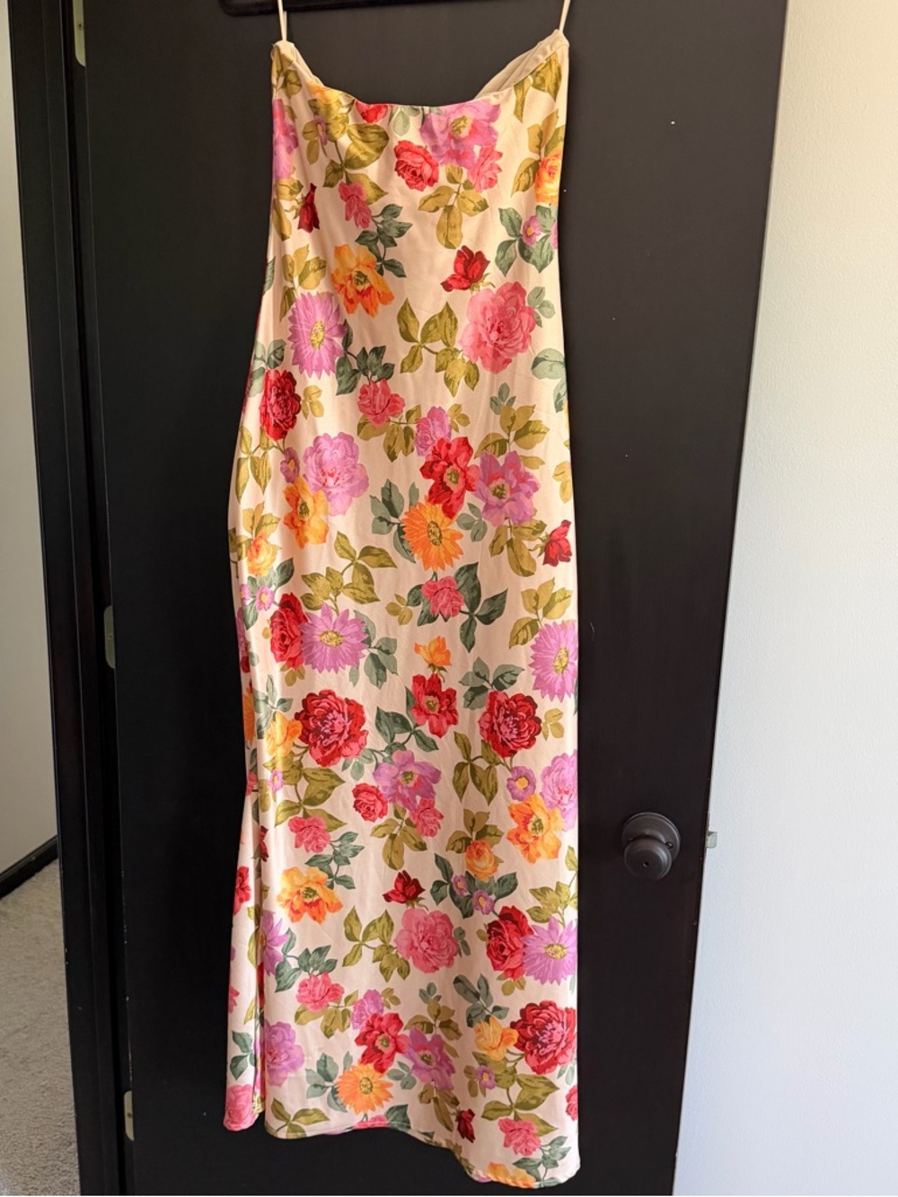 Wren The Label - Floral Strapless Maxi Dress in Cream with Multicolor Blooms - Picture 4 of 5
